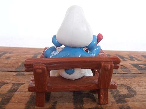 40220 School Desk Smurf, Vintage Smurfs figure, Shipping will only be charged once!