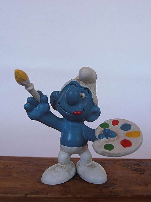 20045 Painter Smurf, Vintage Smurfs figure, Shipping will only be charged once!