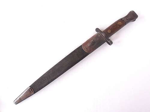 Bayonet with scabbard, total length is 44.5 cm