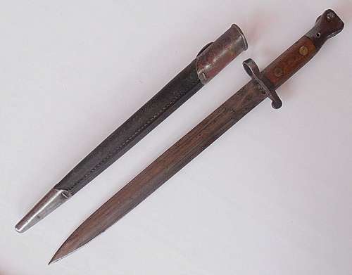 Bayonet with scabbard, total length is 44.5 cm