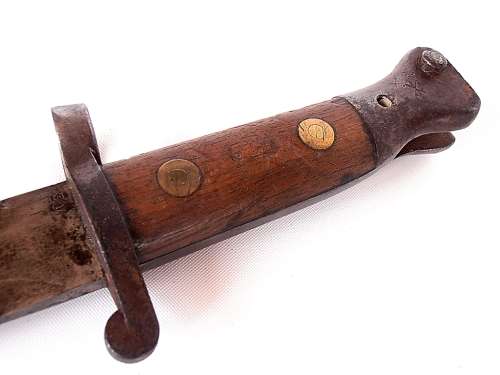 Bayonet with scabbard, total length is 44.5 cm