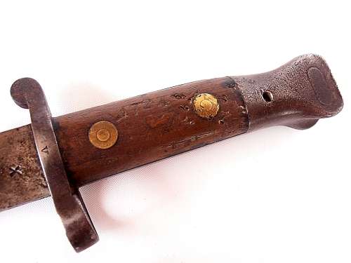 Bayonet with scabbard, total length is 57.5 cm
