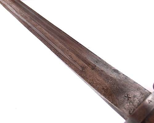 Bayonet with scabbard, total length is 44.5 cm