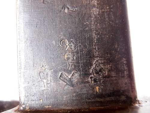 Bayonet with scabbard, total length is 57.5 cm