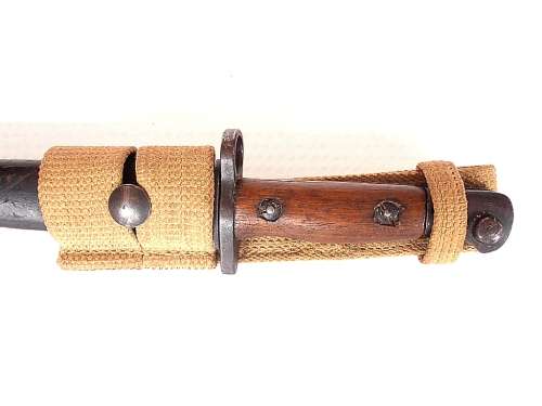 Bayonet with scabbard, total length is 57.5 cm