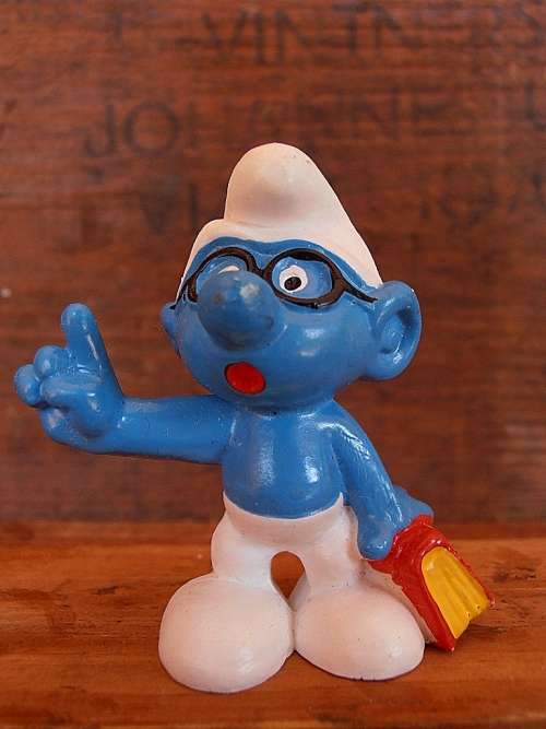 20094 Bookworm Smurf, Vintage Smurfs figure, Shipping will only be charged once!