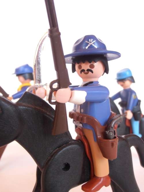 Vintage lot 1970's Playmobil US Army figures, soldiers and horses, Geobra