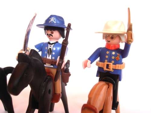 Vintage lot 1970's Playmobil US Army figures, soldiers and horses, Geobra