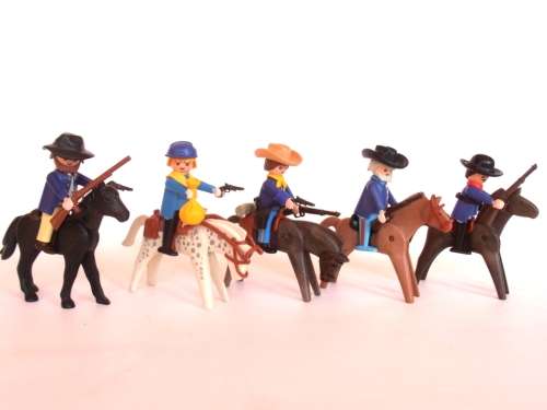 Vintage lot 1970's Playmobil US Army figures, soldiers and horses, Geobra