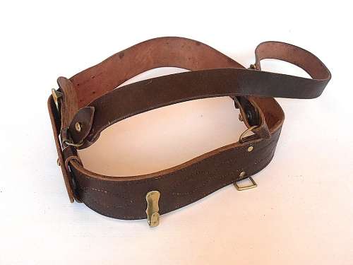 Vintage leather belt with brass