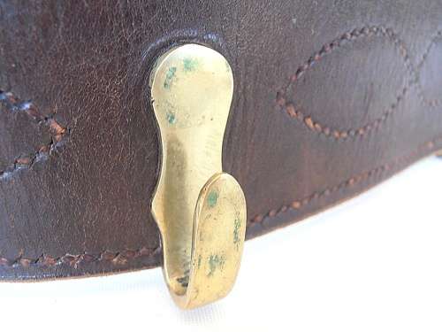 Vintage leather belt with brass