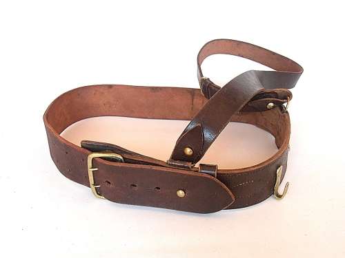 Vintage leather belt with brass