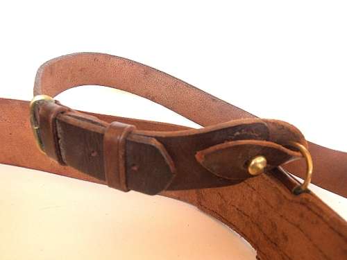 Vintage leather belt with brass