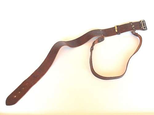 Vintage leather belt with brass