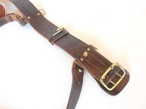 Vintage leather belt with brass
