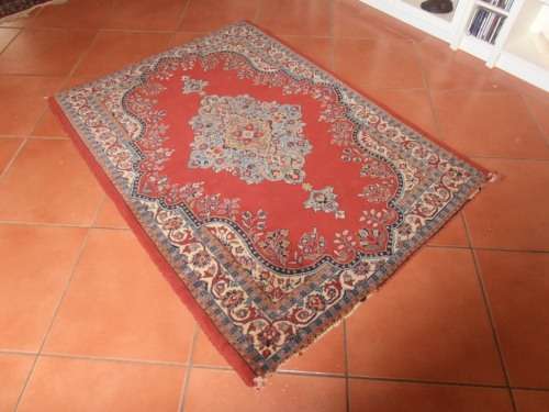 Old Persian carpet, Sarouk rug, purchased in the 1980's, with copy of certificate,