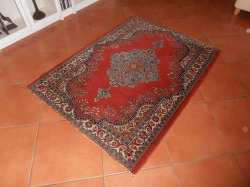 Old Persian carpet, Sarouk rug, purchased in the 1980's, with copy of certificate,