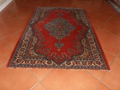 Old Persian carpet, Sarouk rug, purchased in the 1980's, with copy of certificate,