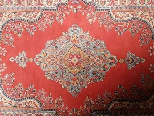 Old Persian carpet, Sarouk rug, purchased in the 1980's, with copy of certificate,