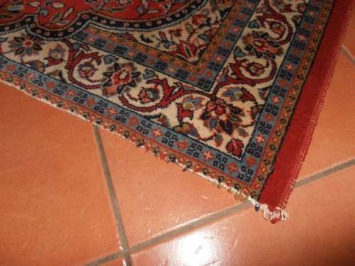 Old Persian carpet, Sarouk rug, purchased in the 1980's, with copy of certificate,