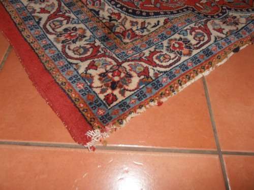 Old Persian carpet, Sarouk rug, purchased in the 1980's, with copy of certificate,