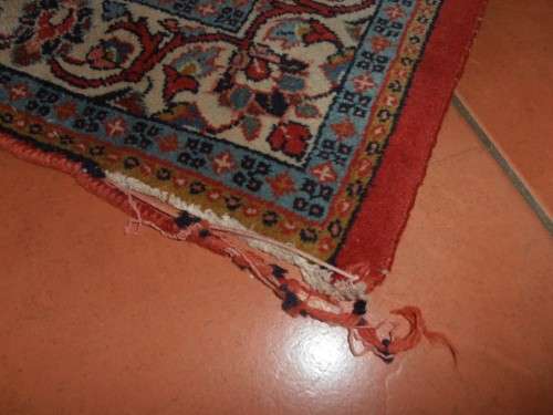Old Persian carpet, Sarouk rug, purchased in the 1980's, with copy of certificate,