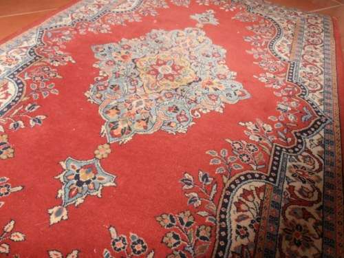 Old Persian carpet, Sarouk rug, purchased in the 1980's, with copy of certificate,