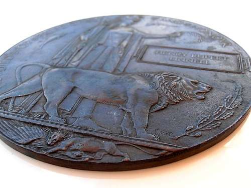 Large World War I Bronze Death Plaque Penny, Henry Rupert Linnell. SHIPPING ONLY CHARGED ONCE!