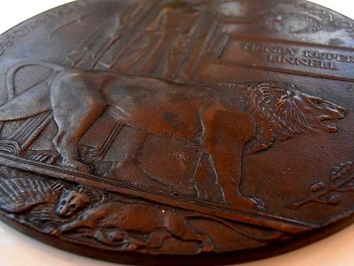 Large World War I Bronze Death Plaque Penny, Henry Rupert Linnell. SHIPPING ONLY CHARGED ONCE!