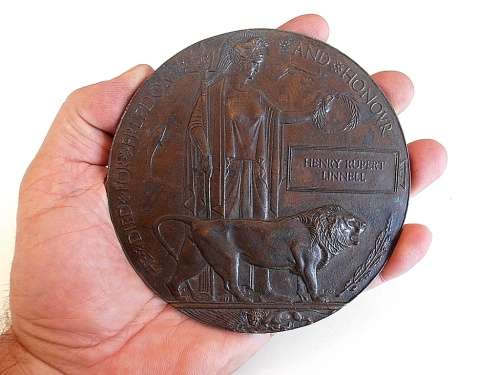 Large World War I Bronze Death Plaque Penny, Henry Rupert Linnell. SHIPPING ONLY CHARGED ONCE!