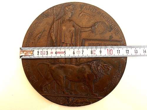 Large World War I Bronze Death Plaque Penny, Henry Rupert Linnell. SHIPPING ONLY CHARGED ONCE!