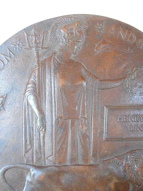 Large World War I Bronze Death Plaque Penny, Henry Rupert Linnell. SHIPPING ONLY CHARGED ONCE!