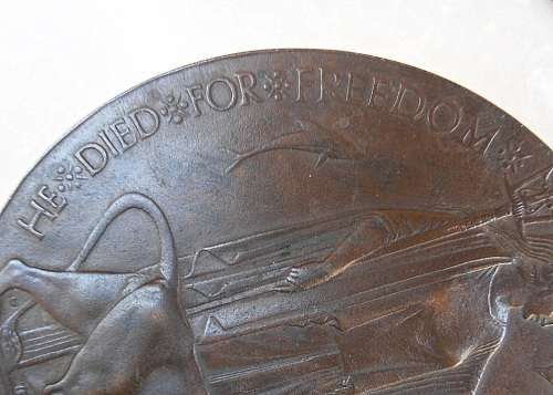Large World War I Bronze Death Plaque Penny, Henry Rupert Linnell. SHIPPING ONLY CHARGED ONCE!