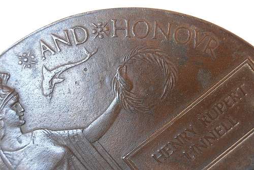 Large World War I Bronze Death Plaque Penny, Henry Rupert Linnell. SHIPPING ONLY CHARGED ONCE!