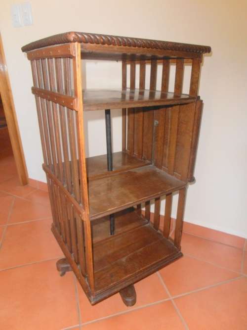 Antique Victorian revolving bookcase, bookshelf