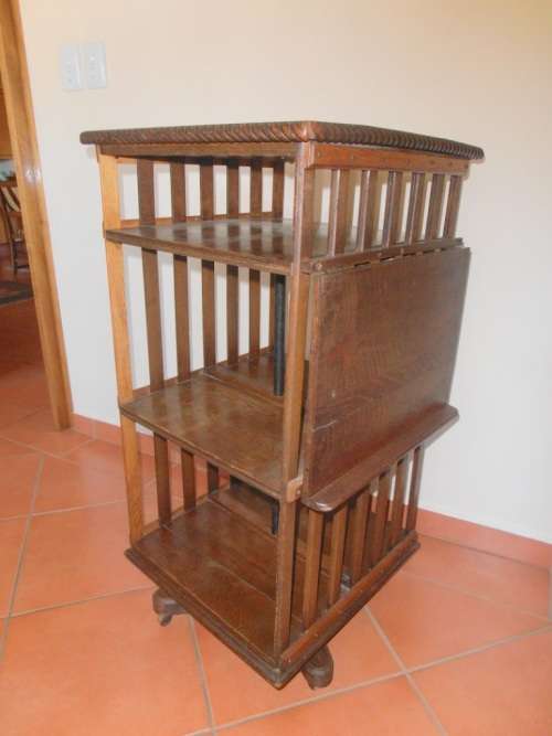 Antique Victorian revolving bookcase, bookshelf
