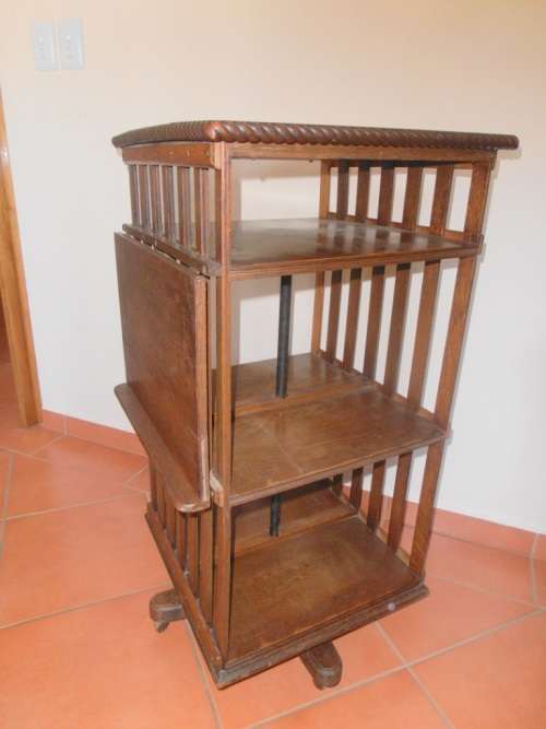 Antique Victorian revolving bookcase, bookshelf