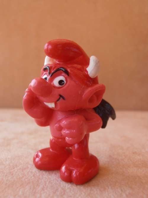 20213 Devil Smurf, vintage Smurfs figure. Shipping will only be charged once!