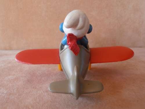 40222 Airplane **SUPER SMURF**, vintage Smurfs figure. Shipping will only be charged once!