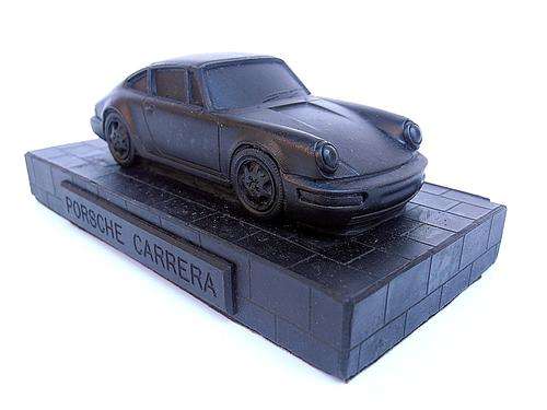 PORSCHE CARRERA model made with coal from Great Britain, unusual collector's item