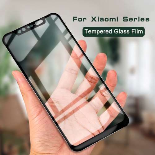 Luxury Carbon Fiber Case For Xiaomi Pocophone F1 + glass screen protector bundle