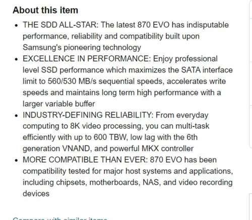 SAMSUNG 870 EVO SATA III SSD 1TB 2.5 Internal Solid State Hard Drive, Upgrade PC or Laptop Memory