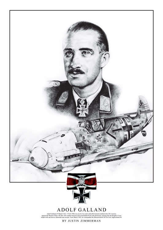 Adolf Galland - A3 Fine Art Print
