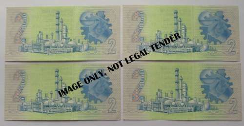 South Africa  Two Rand, four consecutive notes, Excellent condition