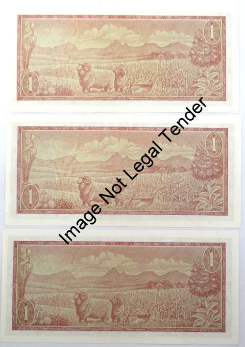 South Africa  1 Rand, Three consecutive notes, B Series