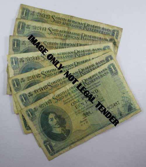 South Africa, 7, One Pound Notes, B Series