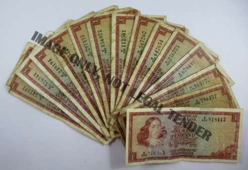 South Africa 17, One Rand notes, B Series