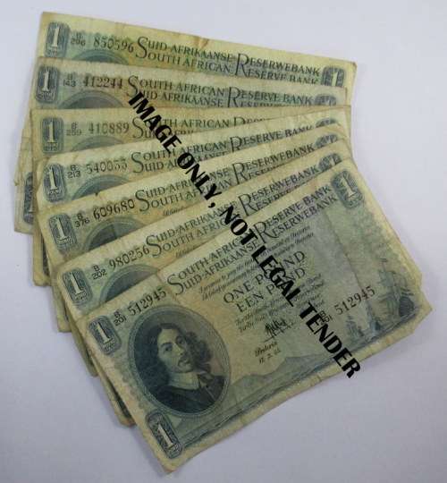 South Africa,7 One Pound Notes, B Series
