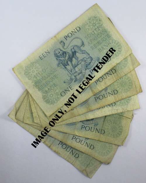 South Africa,7 One Pound Notes, B Series
