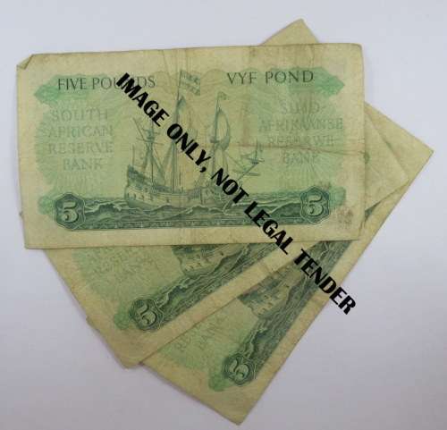 South Africa, 3 Five Pound Notes, C Series